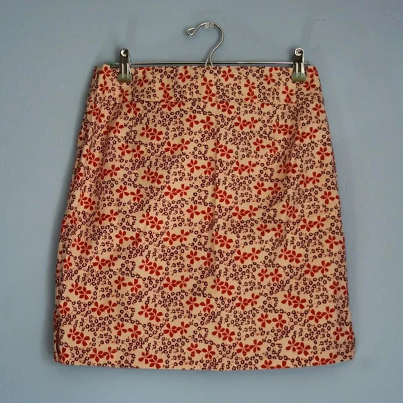 Gap Floral Mini Skirt Size 4 Side Zipper Front Pockets - Picture 7 of 12